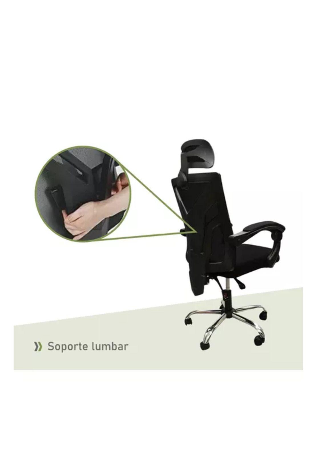 Silla ejecutiva de escritorio ergonómica Lumax Clyde color negro-4
