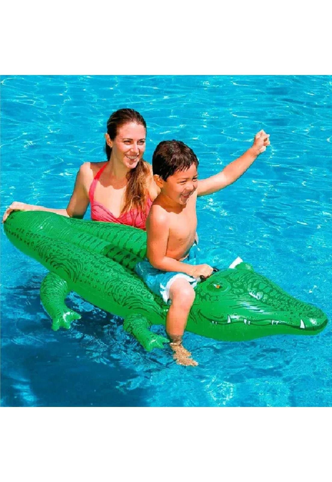 Inflable de lagarto montable verde-3