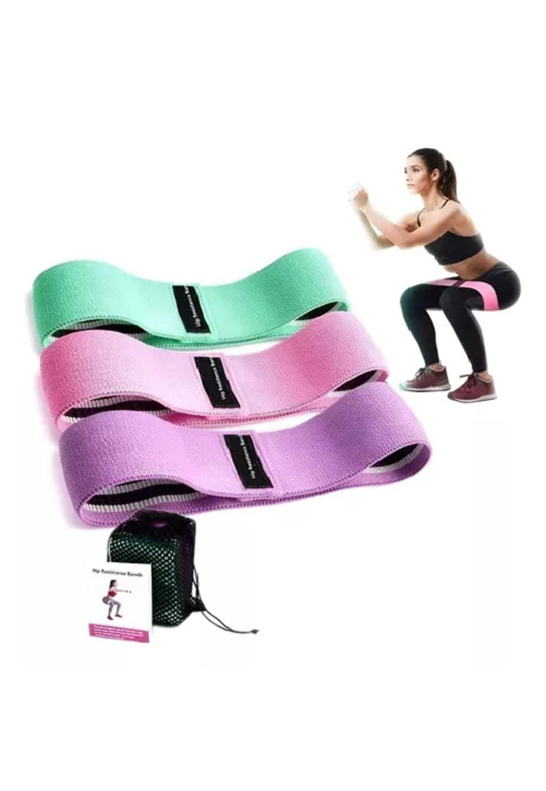 Set de 3 bandas elásticas de tela para Pilates y yoga-4