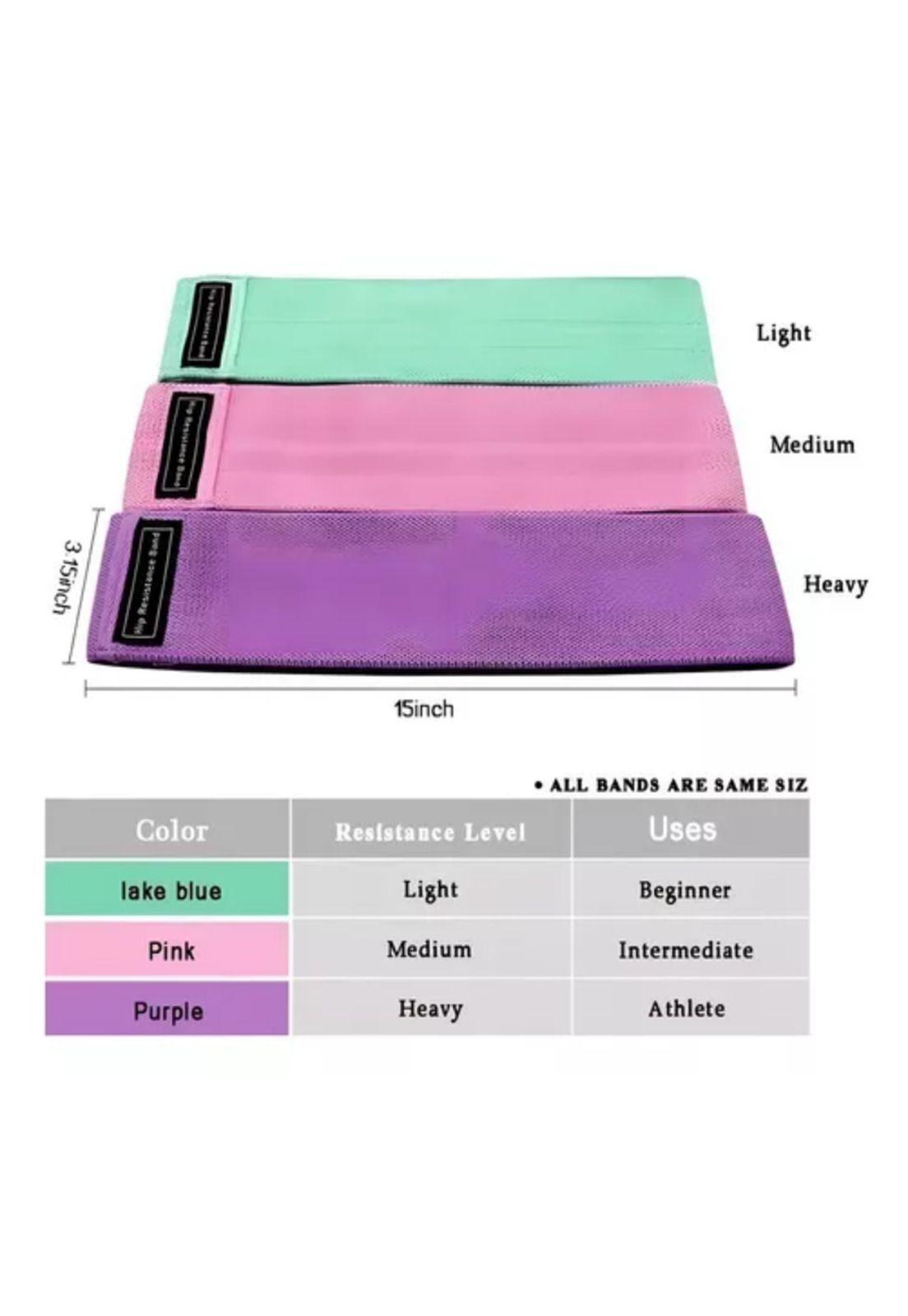 Set de 3 bandas elásticas de tela para Pilates y yoga-5