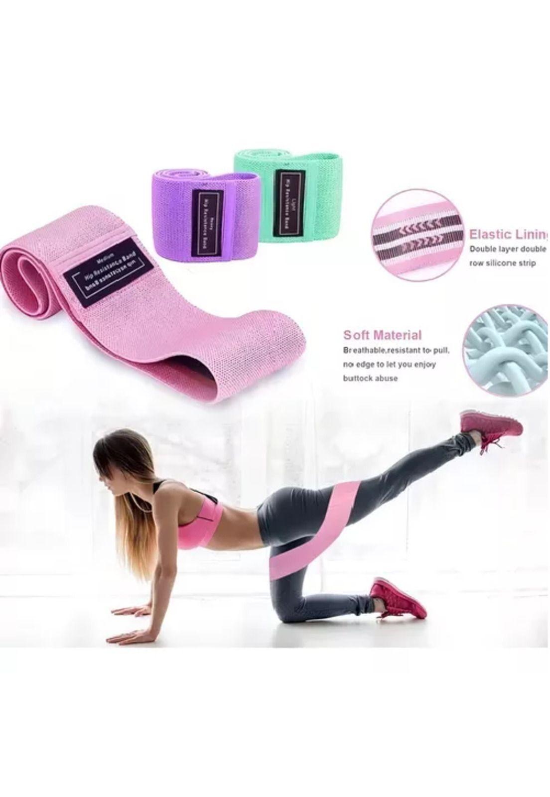 Set de 3 bandas elásticas de tela para Pilates y yoga-7