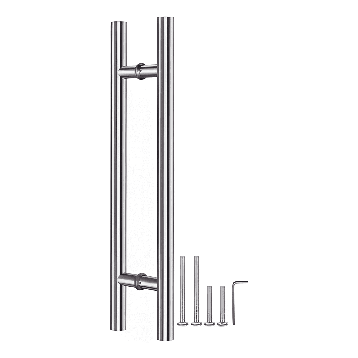 Manija doble tipo H inox 100 cm puerta vidrio, plateado #2-0
