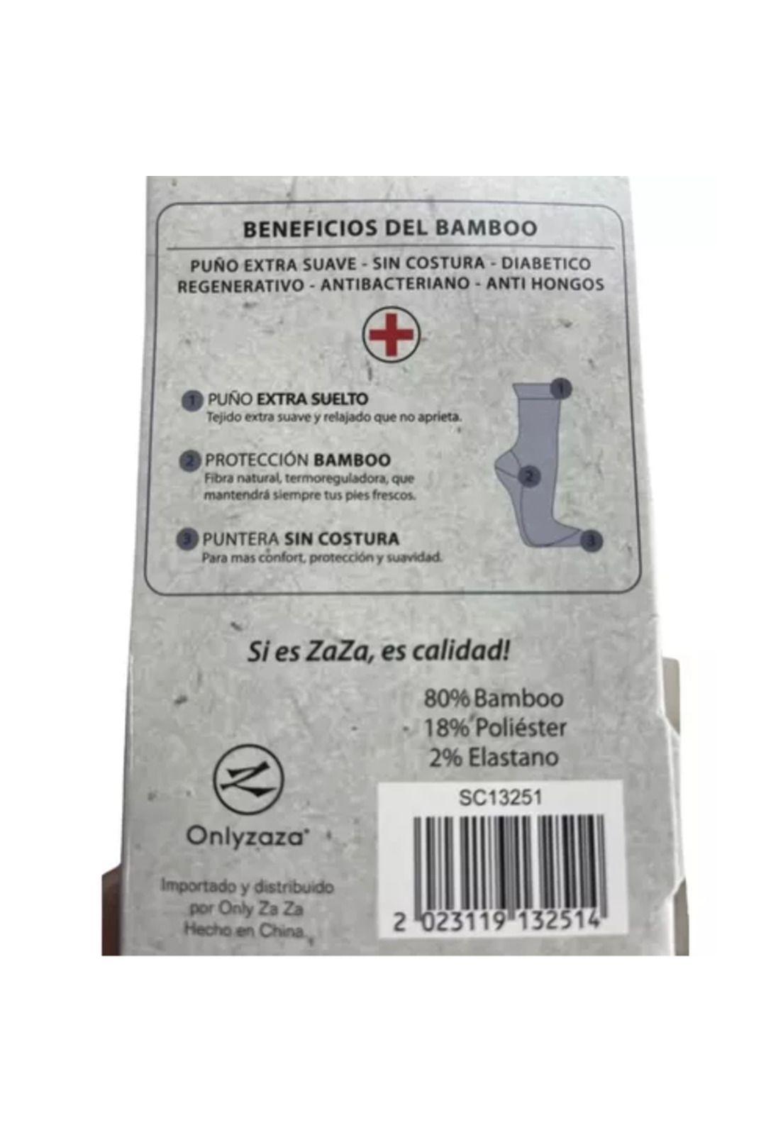 Pack de 5 calcetines de bambú y cobre, diabéticos, colores oscuros-3