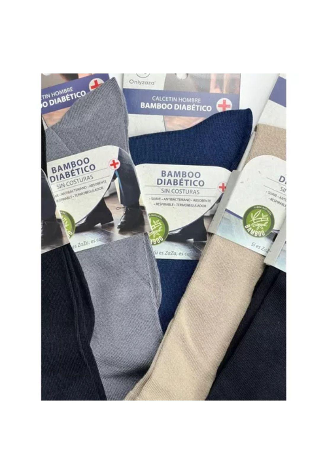 Pack de 5 calcetines de bambú y cobre, diabéticos, colores oscuros-4