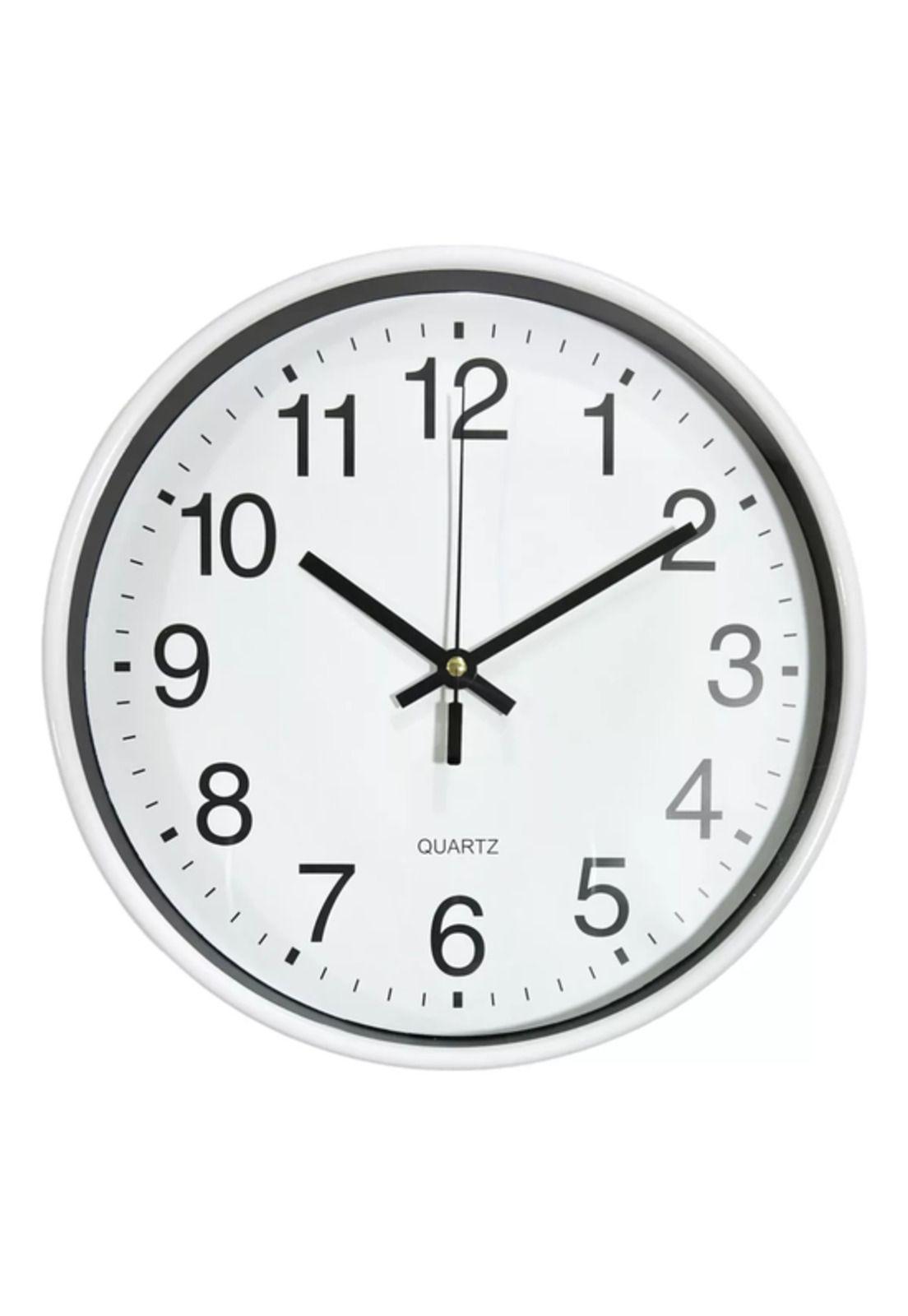 Reloj de pared decoración moderno 30cm silencioso estructura blanca fondo blanco-3