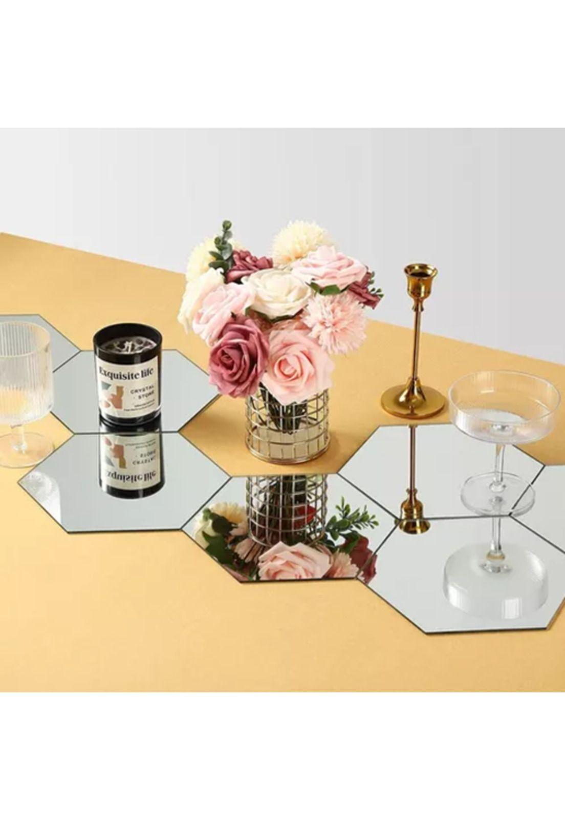 Set Pegatinas Espejos Decorativos Marinshop Vinilo Pared Acrílico Hexagonal 15u-2
