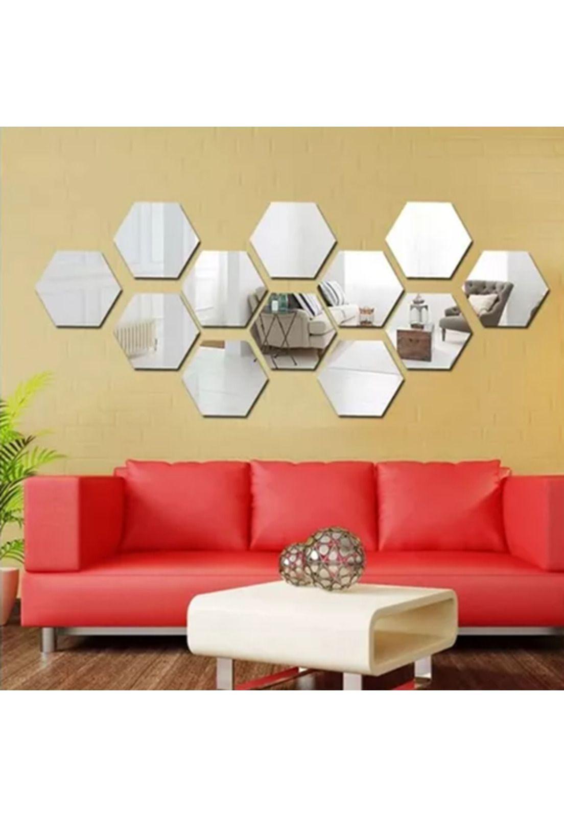 Set Pegatinas Espejos Decorativos Marinshop Vinilo Pared Acrílico Hexagonal 15u-4