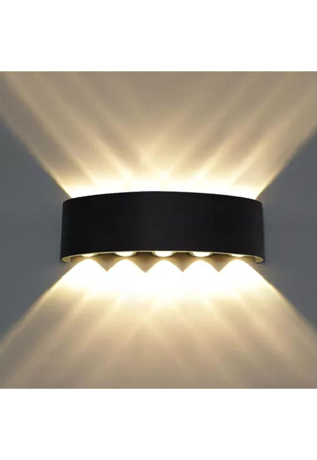 Lámpara pared led arqueada moderna con focos flotantes negro-2