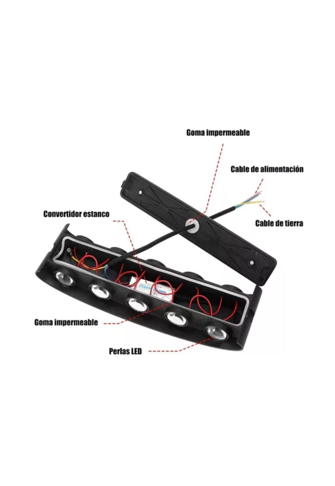 Lámpara pared led arqueada moderna con focos flotantes negro-5