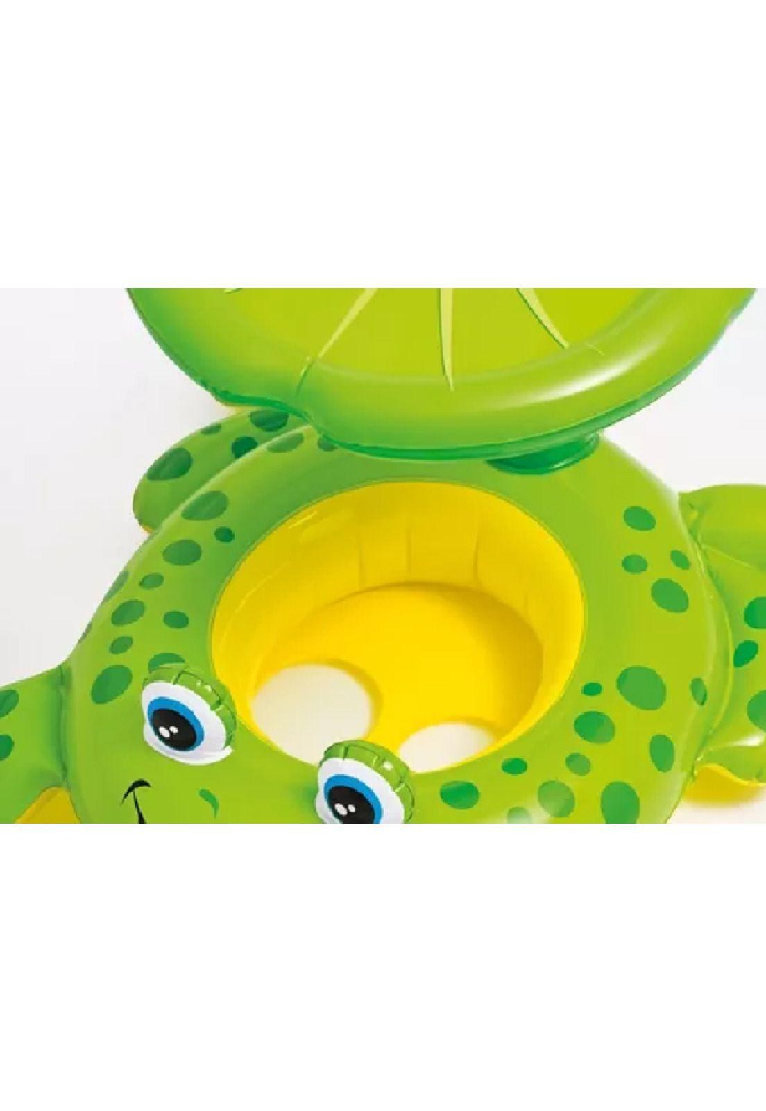 Flotador con techo rana inflable bebés 6-24 m verde-2