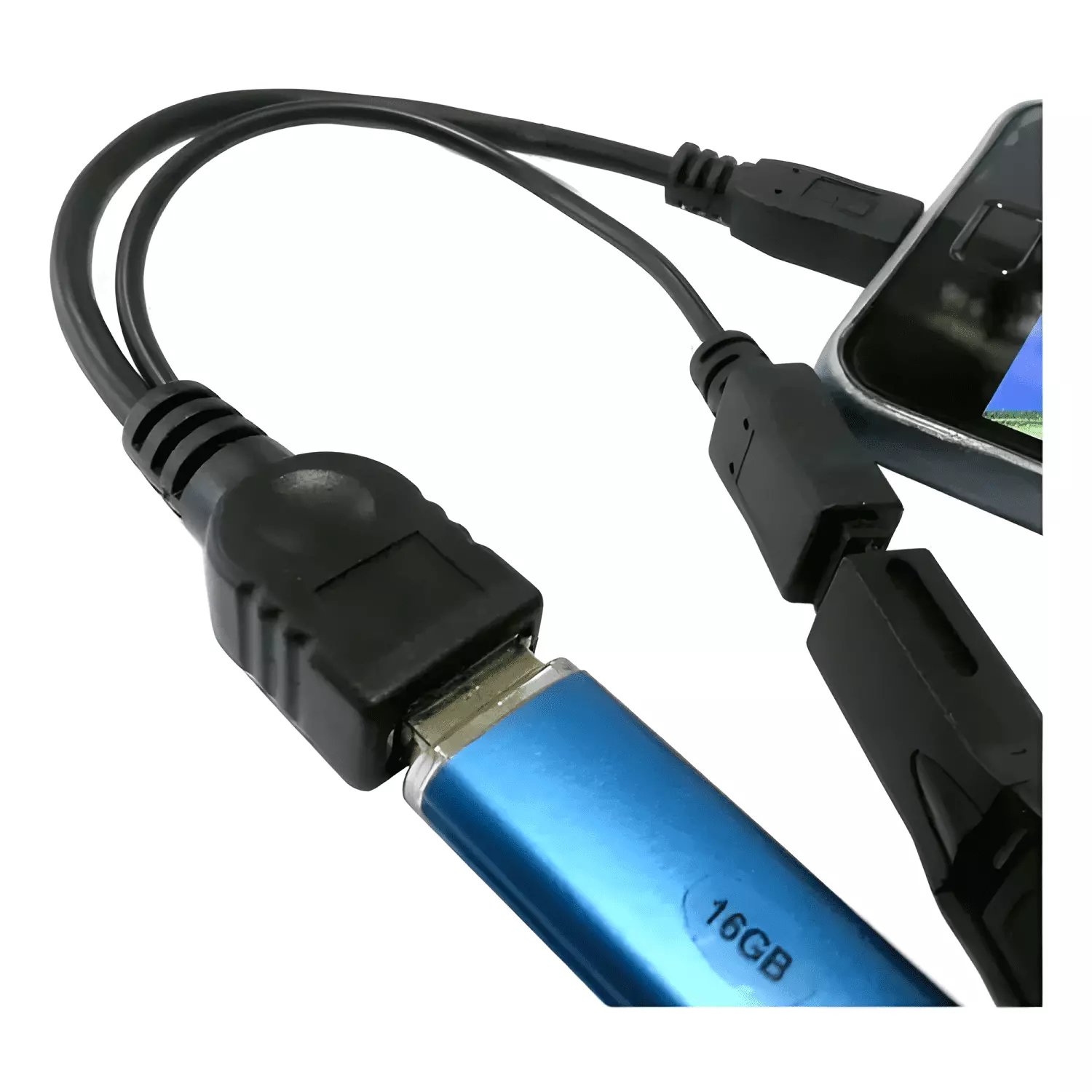 Adaptador micro USB OTG puerto de alimentación macho hembra-4