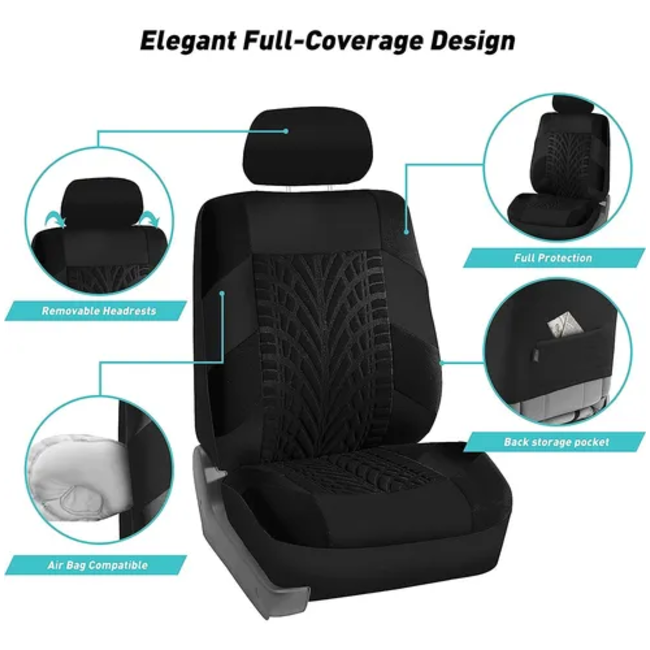 Funda Cubre Asientos Auto Universal 9 Piezas Forro Asiento Kit-1