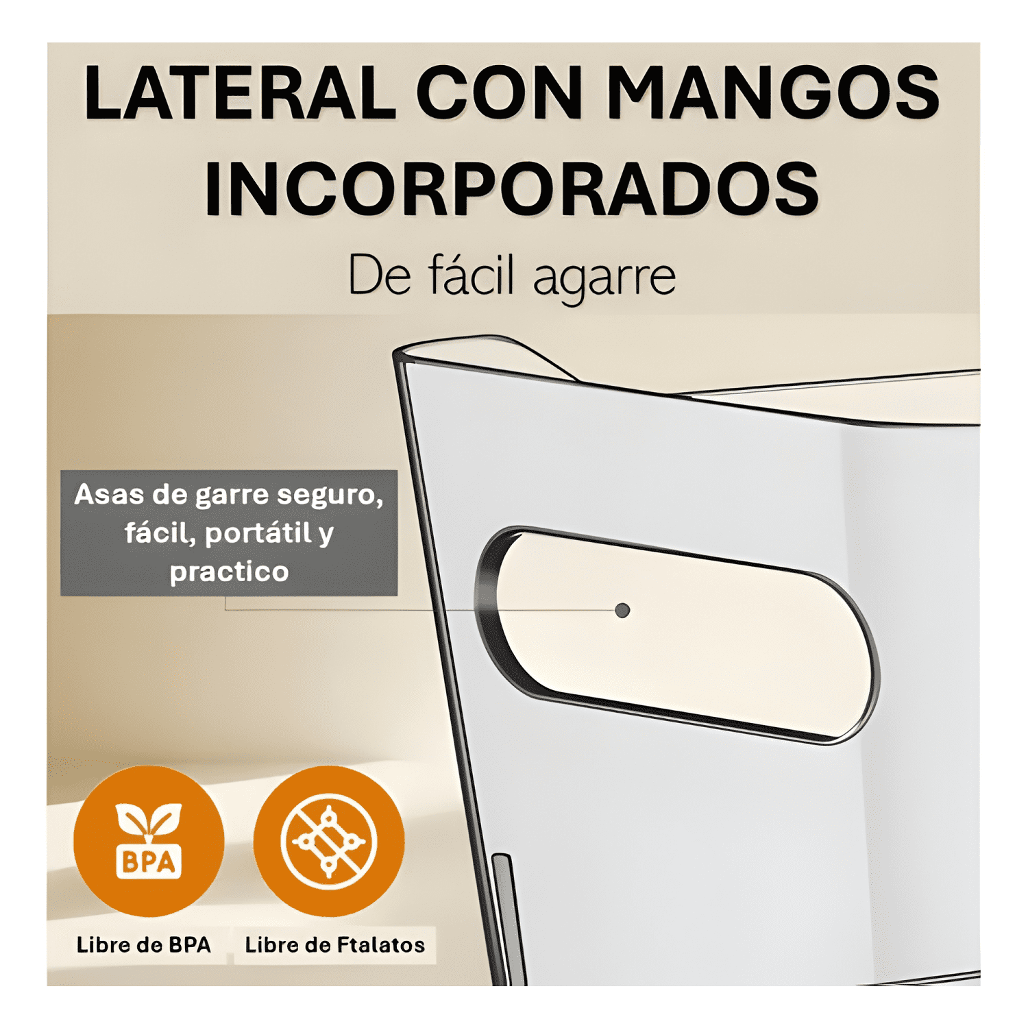 Contenedor acrílico organizador cocina talla L, transparente-3