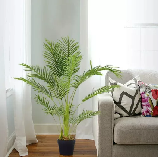 Planta Artificial en Maceta Enredadera Palmera Decoración-5