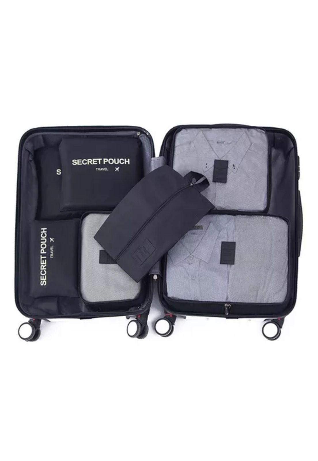 Set de 6 organizadores de equipaje de viaje, bolsa para ropa interior, color naranja-2