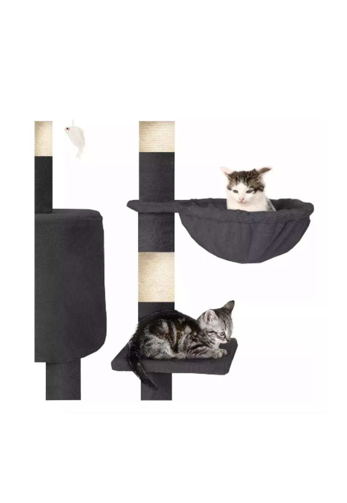 Rascador tipo árbol gatos - niveles interactivo color gris-1