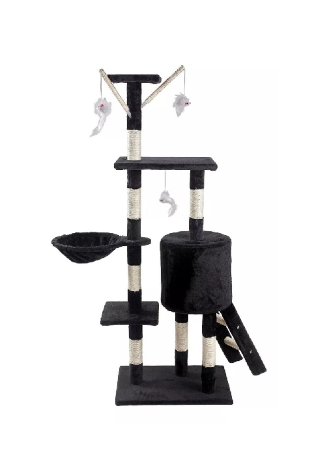 Rascador tipo árbol gatos - niveles interactivo color gris-2