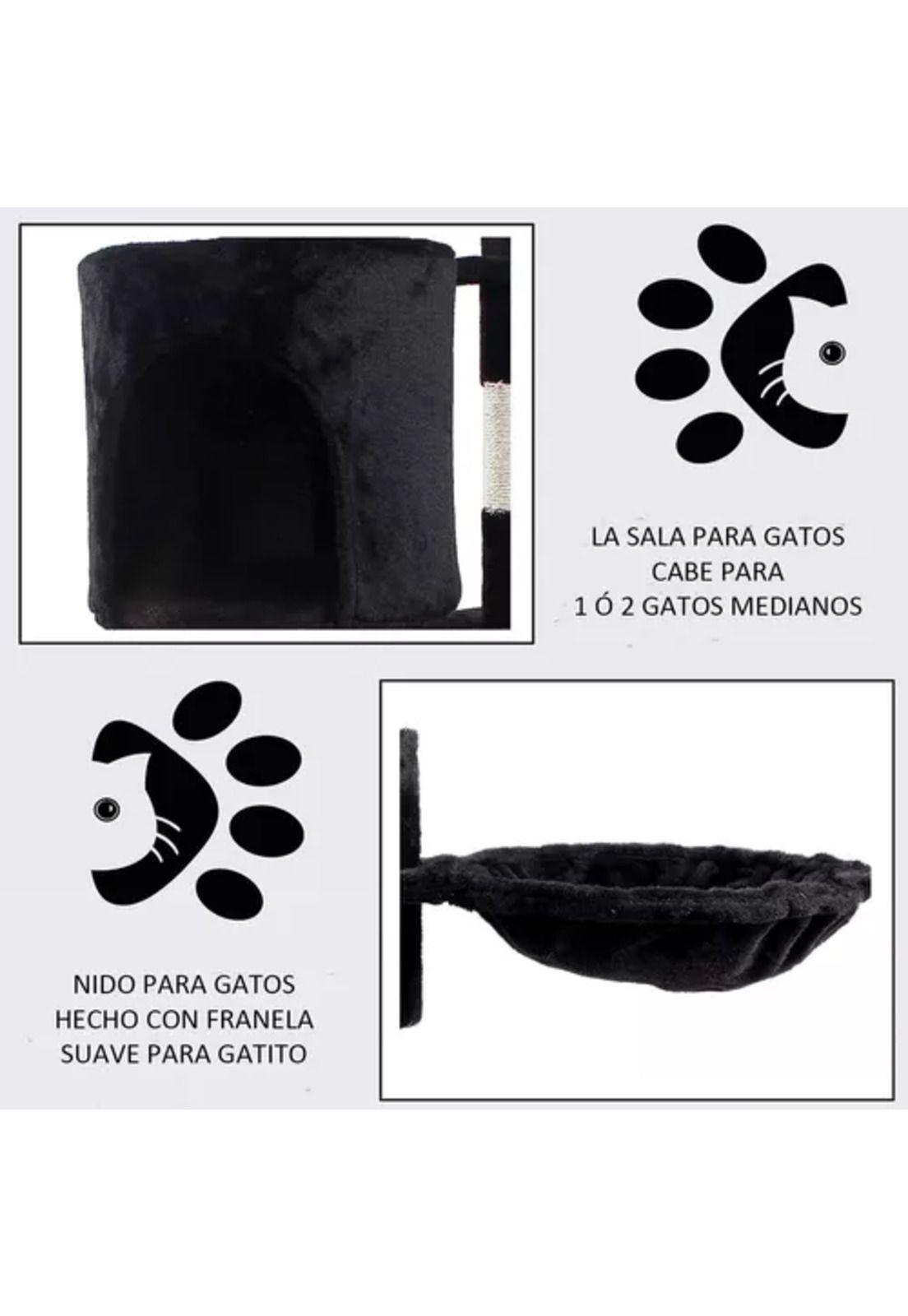 Rascador tipo árbol gatos - niveles interactivo color gris-3