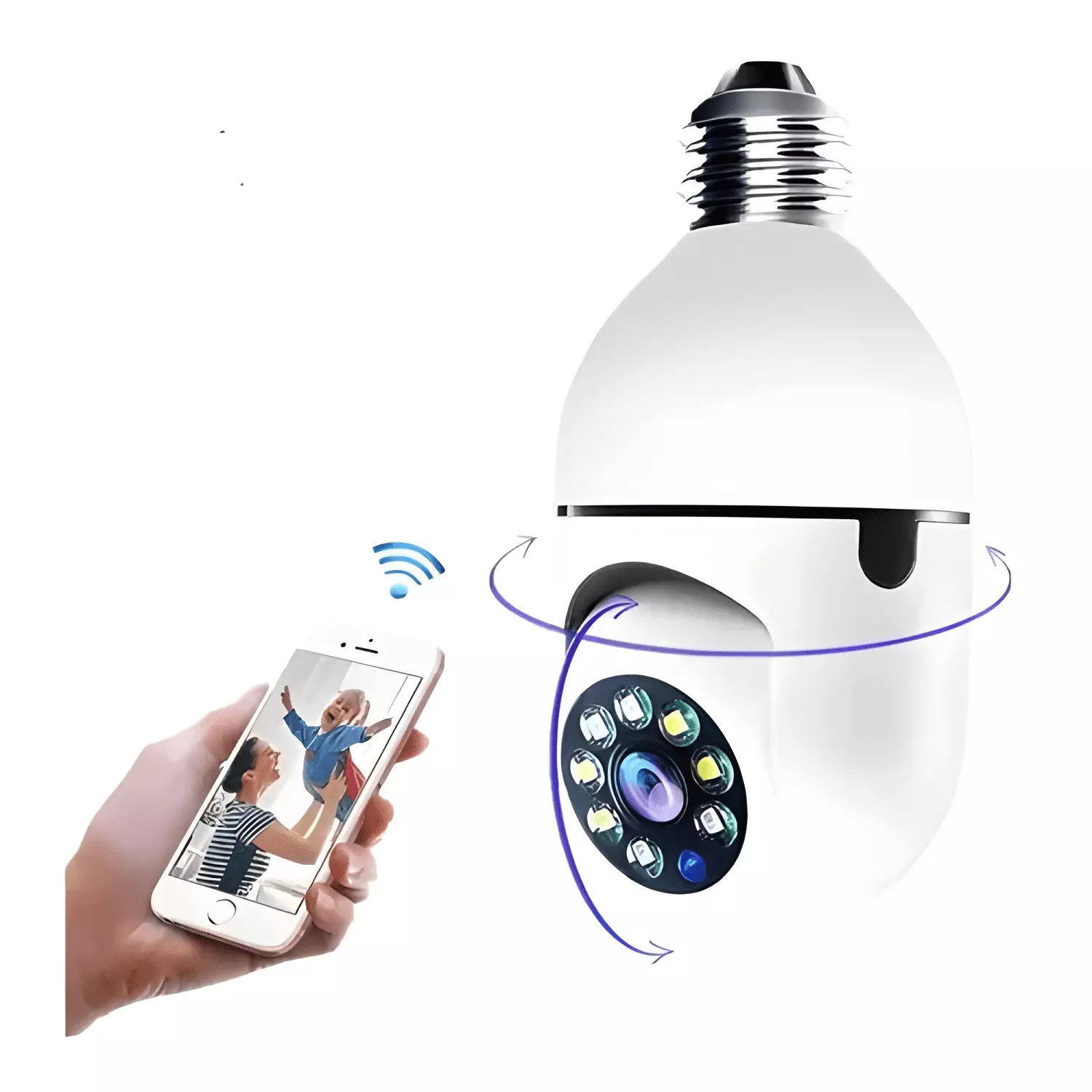 Camara de Seguridad Inalambrica 360° Tipo Ampolleta Plus Red-3
