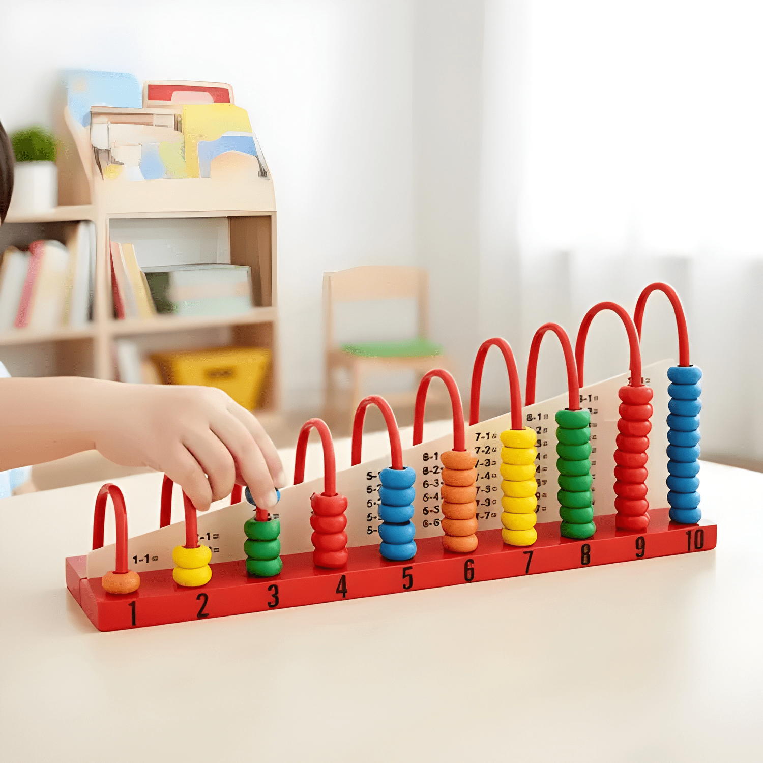 Estantería cálculo ábaco madera juguete educativo matemática-4