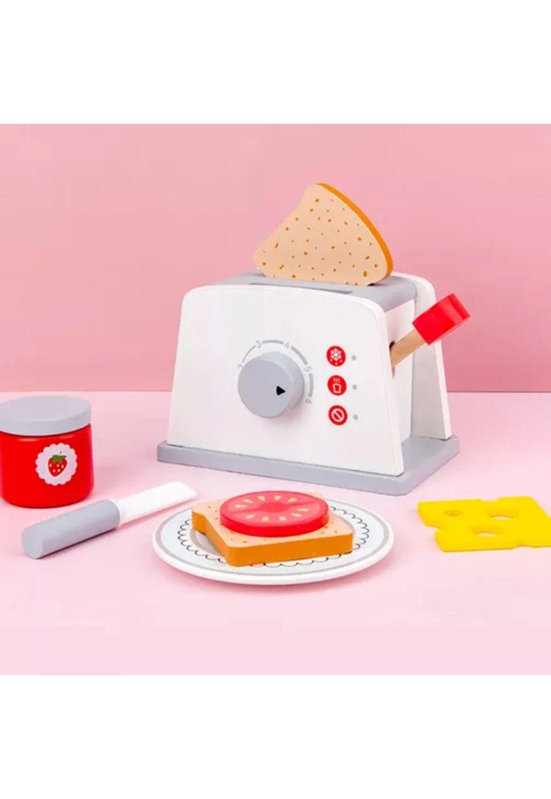Juguete tostadora de madera para niños 9 piezas-2