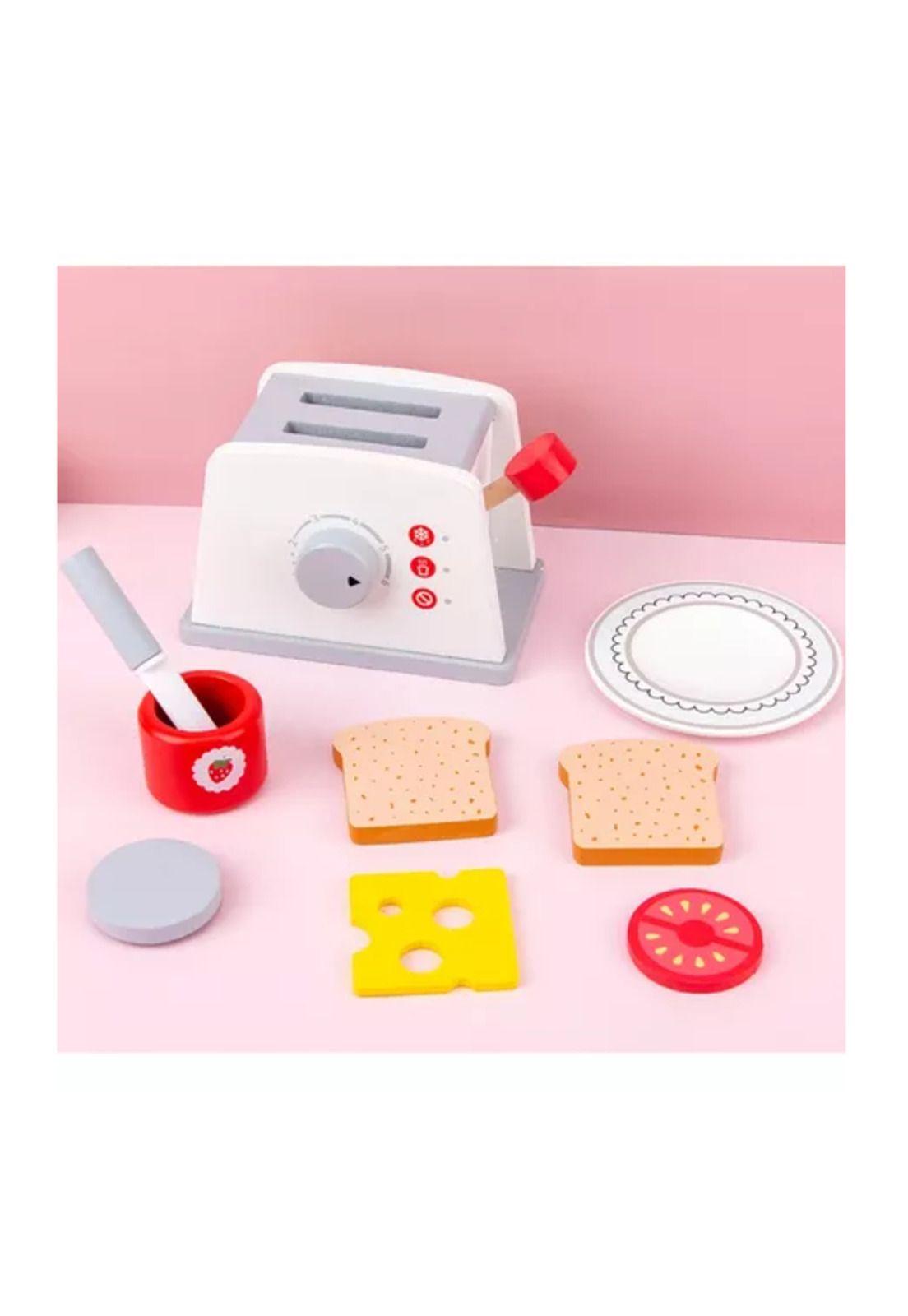 Juguete tostadora de madera para niños 9 piezas-4