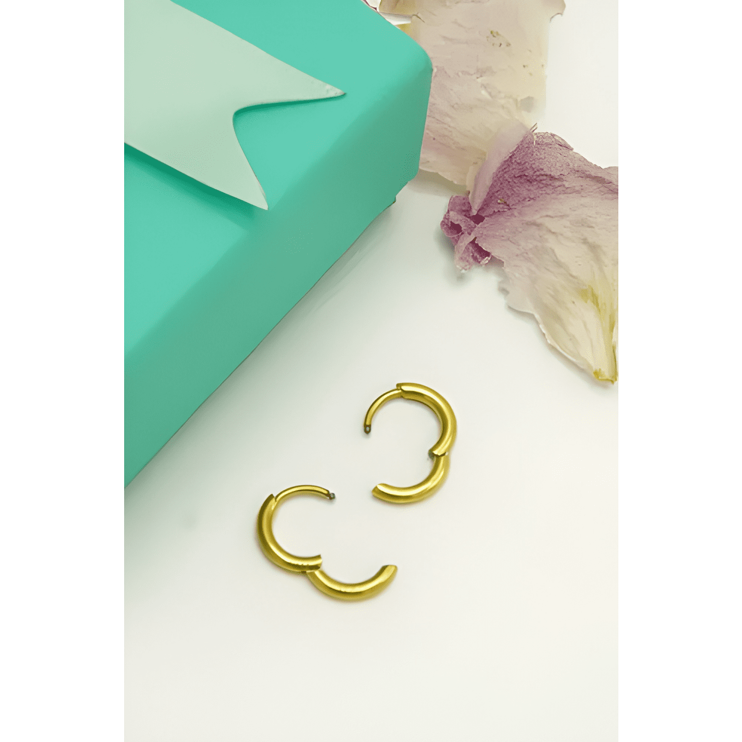 Argollas Titanio 8mm Astm F136 G23 Chapadas En Oro 18k #5-1
