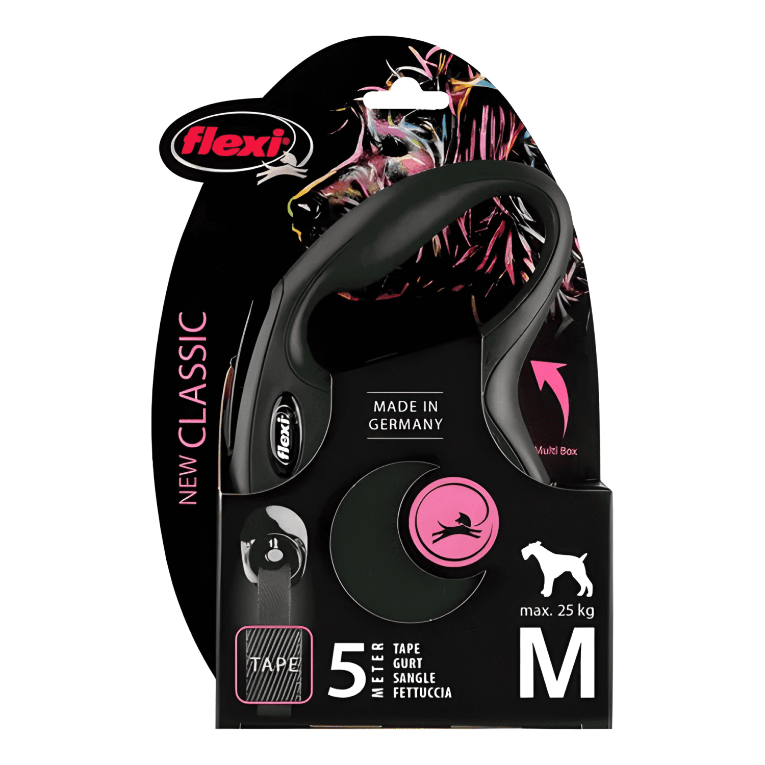 Correa retráctil para perro flexi classic talla m Negro-3