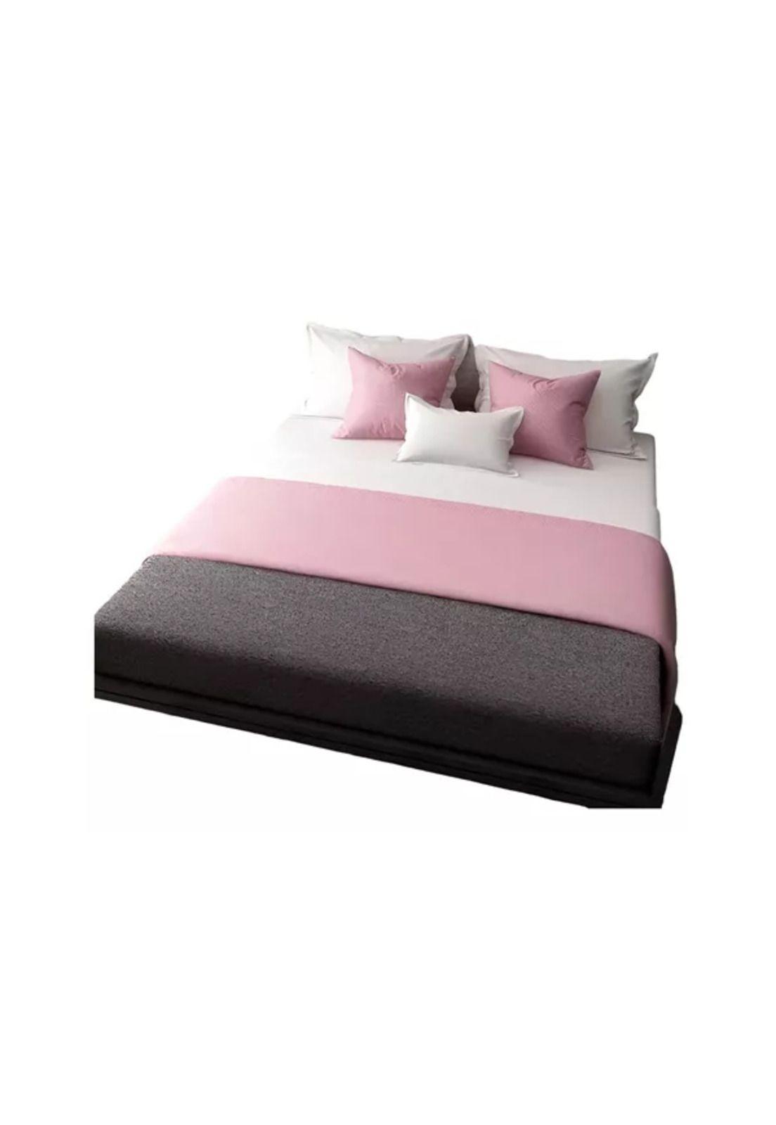 Piecera 60x220 cm + 2 fundas para cama gruesa color palo rosa-0