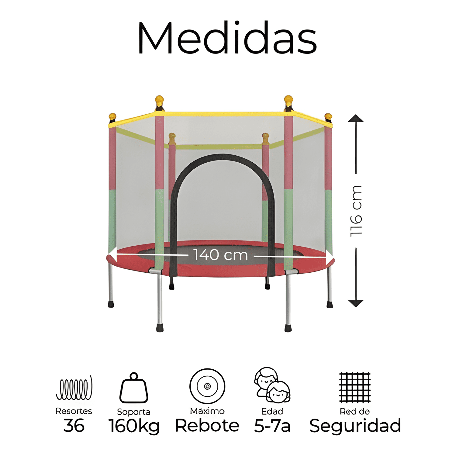Cama elástica trampolín para exterior 1,4 m-1