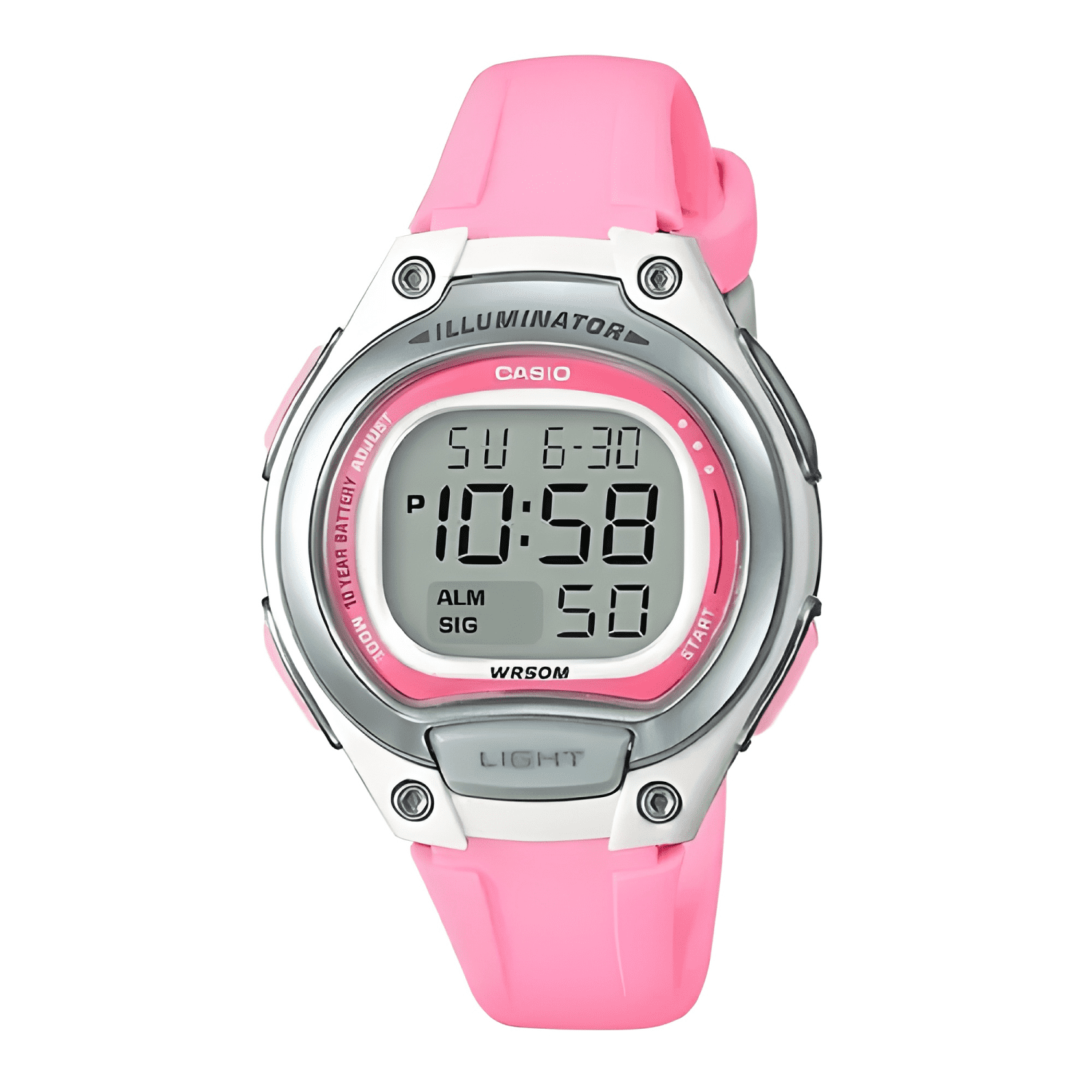 Reloj mujer casio lw-203-4a digital / correa bisel Rosado-0