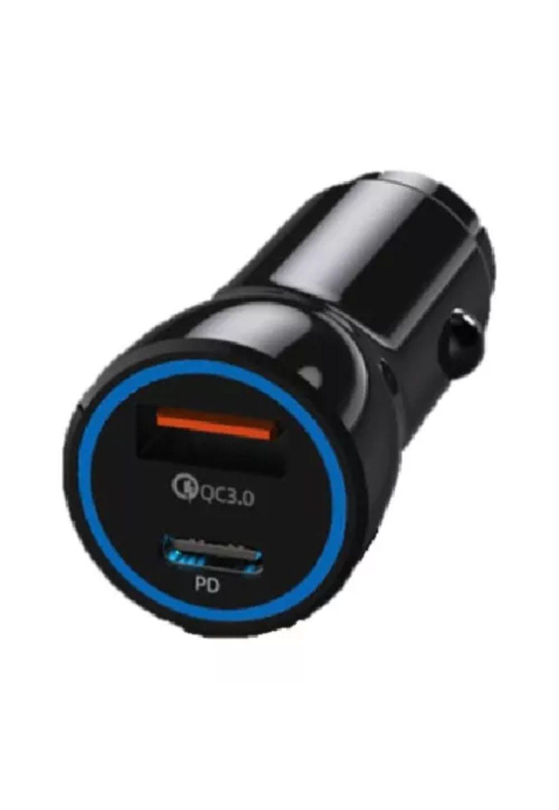 Cargador auto USB y tipo C 12V-24V carga rápida 20W mini-2