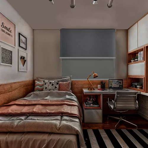 Cortina Roller Blackout 2 Paños 120x240 Doble Visillo Gris Sin Cenefa-6