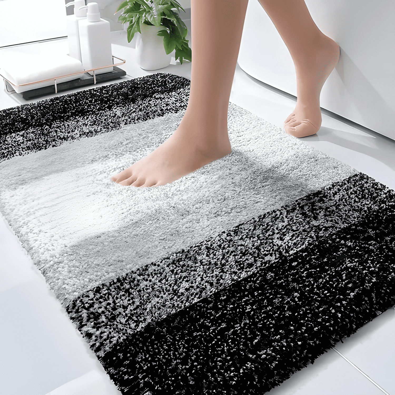 Alfombra De Baño JOOP! Basic 69 - Set De 3 Piezas En Antracita, 60x90 Cm, De Poliamida