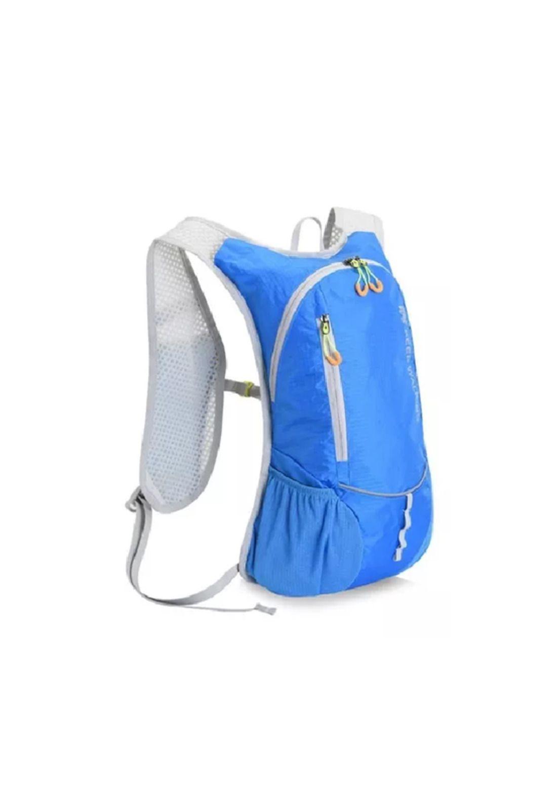 Mochila ultraligera outdoor trekking running + bolsa agua azul-3