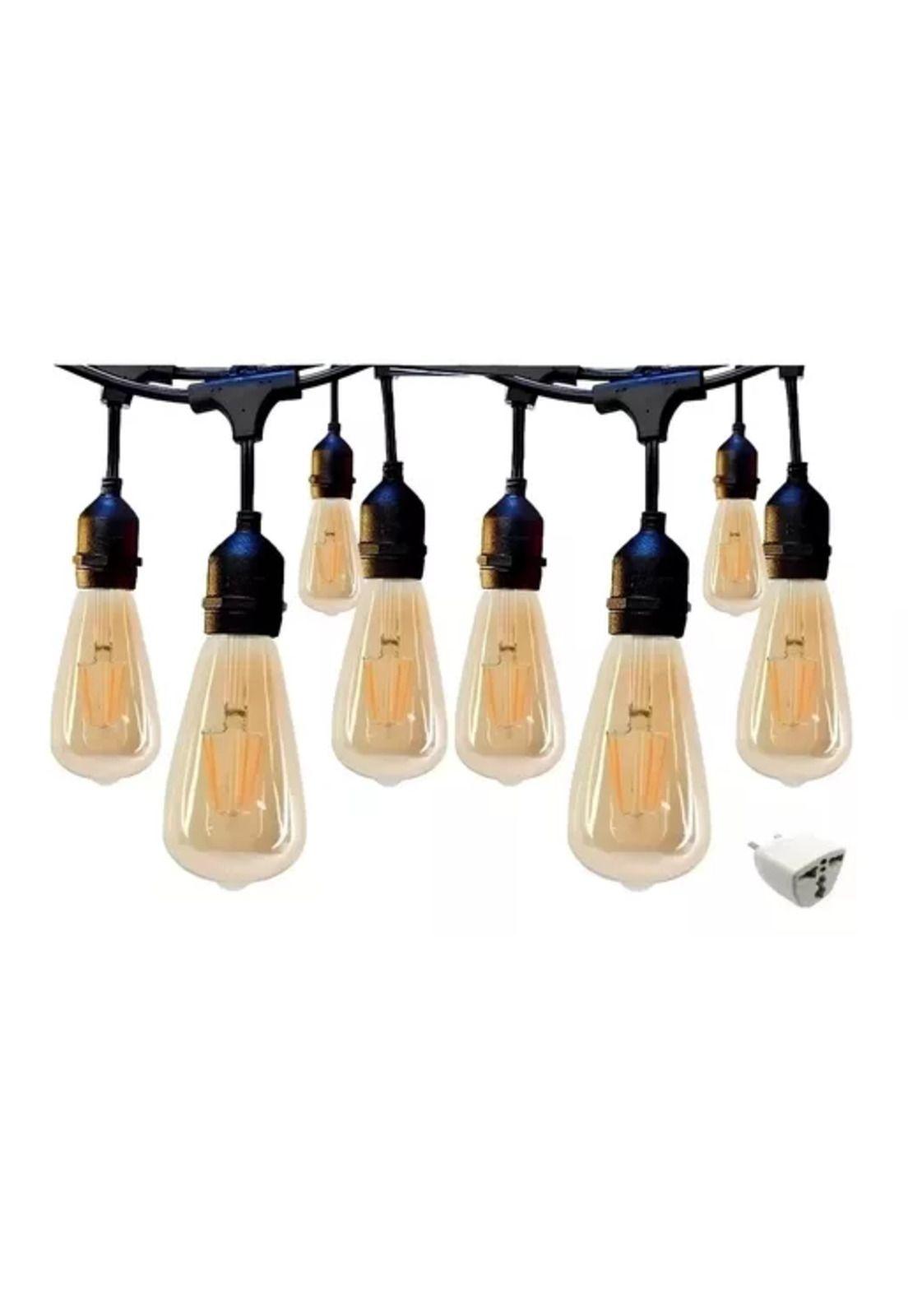 Guirnalda Terraza Patio Con Ampolletas Incluidas 10m Luces Cálidas-2