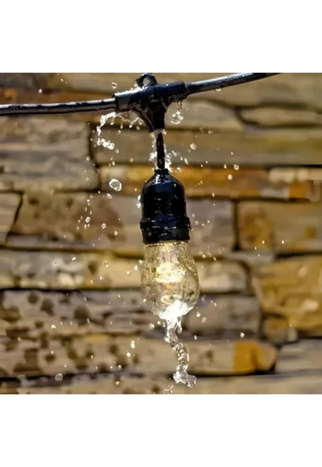 Guirnalda Terraza Patio Con Ampolletas Incluidas 10m Luces Cálidas-4