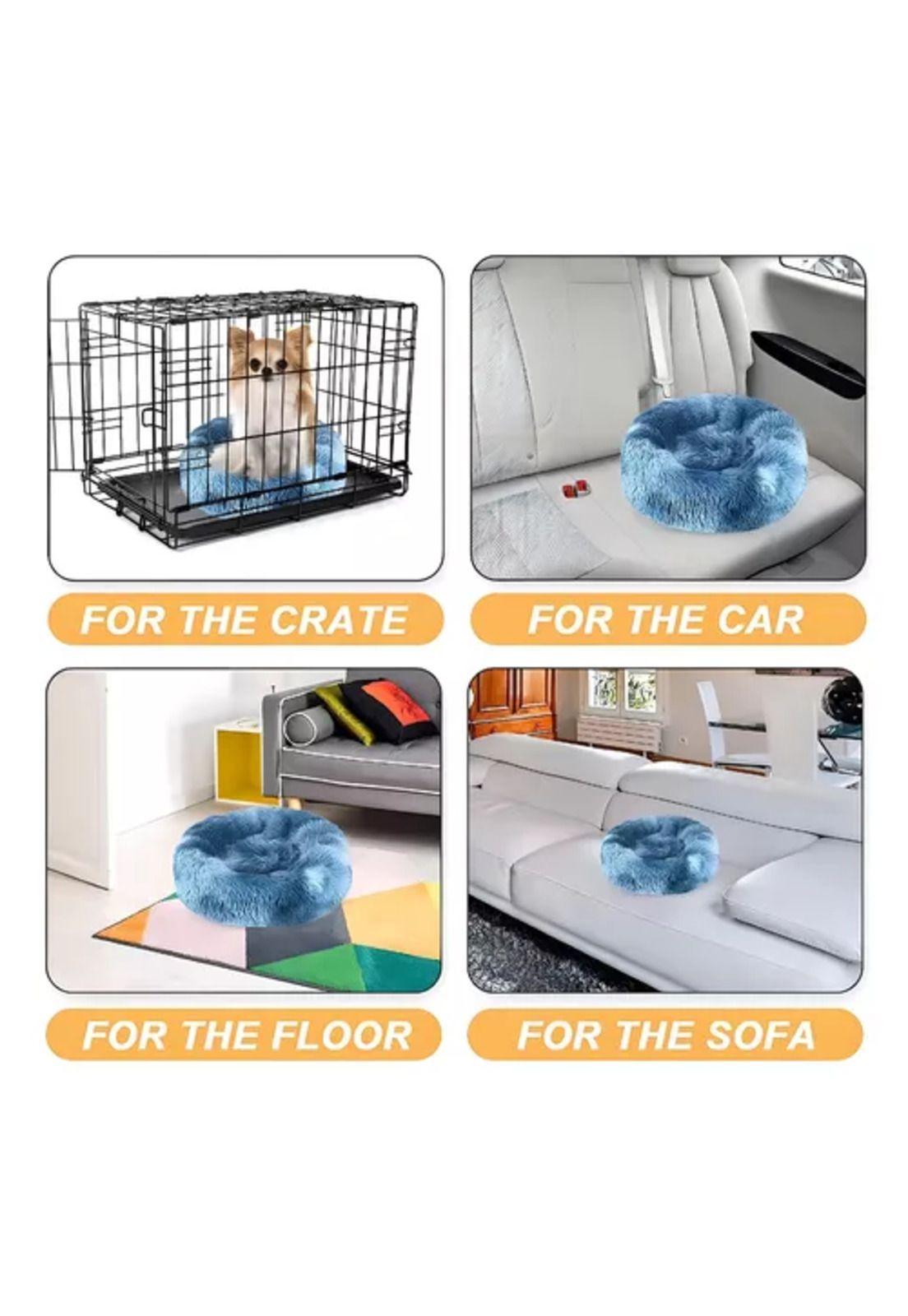 Cama antiestrés felpa pequeña para mascotas 40 cm-3