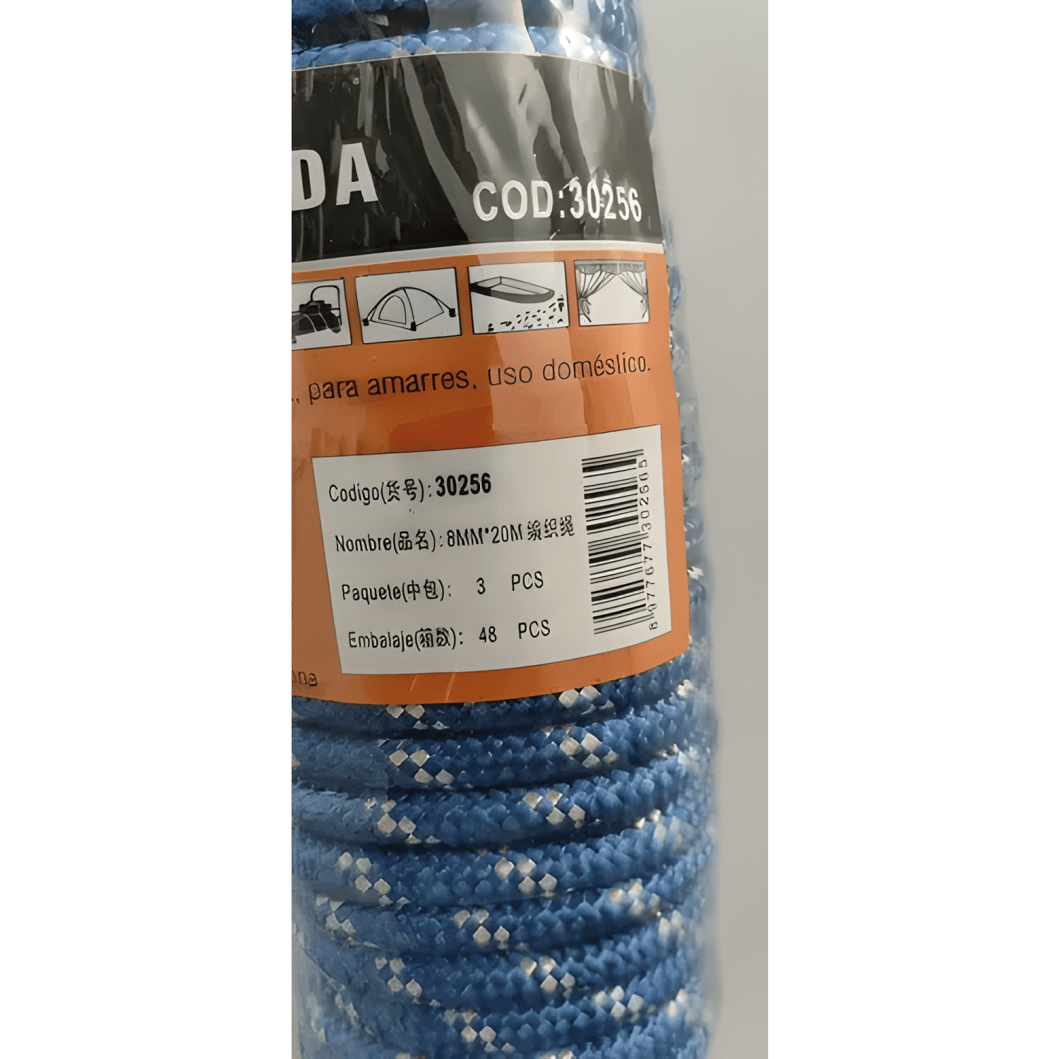 Cuerda cordel amarra soga polipropileno 8mm x 20 metros #11-2