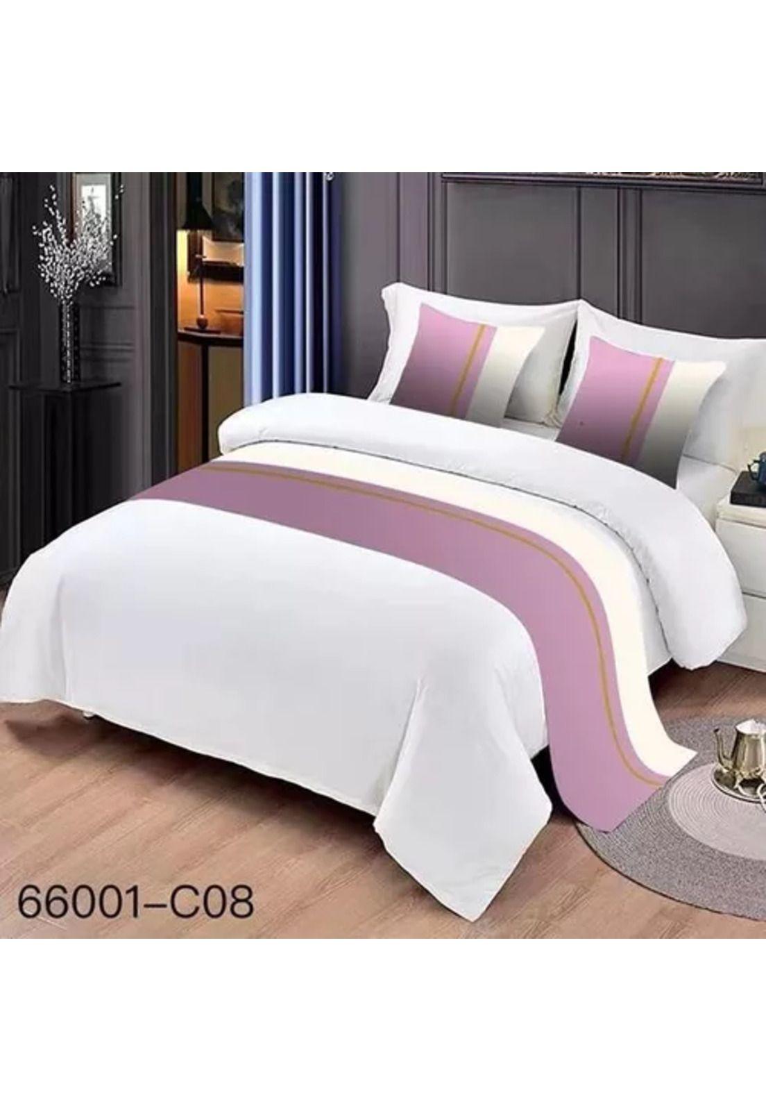 Pieceras para cama decorativa 60x200 cm + 2 fundas 45x45 diseño 6 color rosa-1