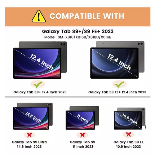 Carcasa con lámina de vidrio para Galaxy Tab S9 Plus 124 color azul-3