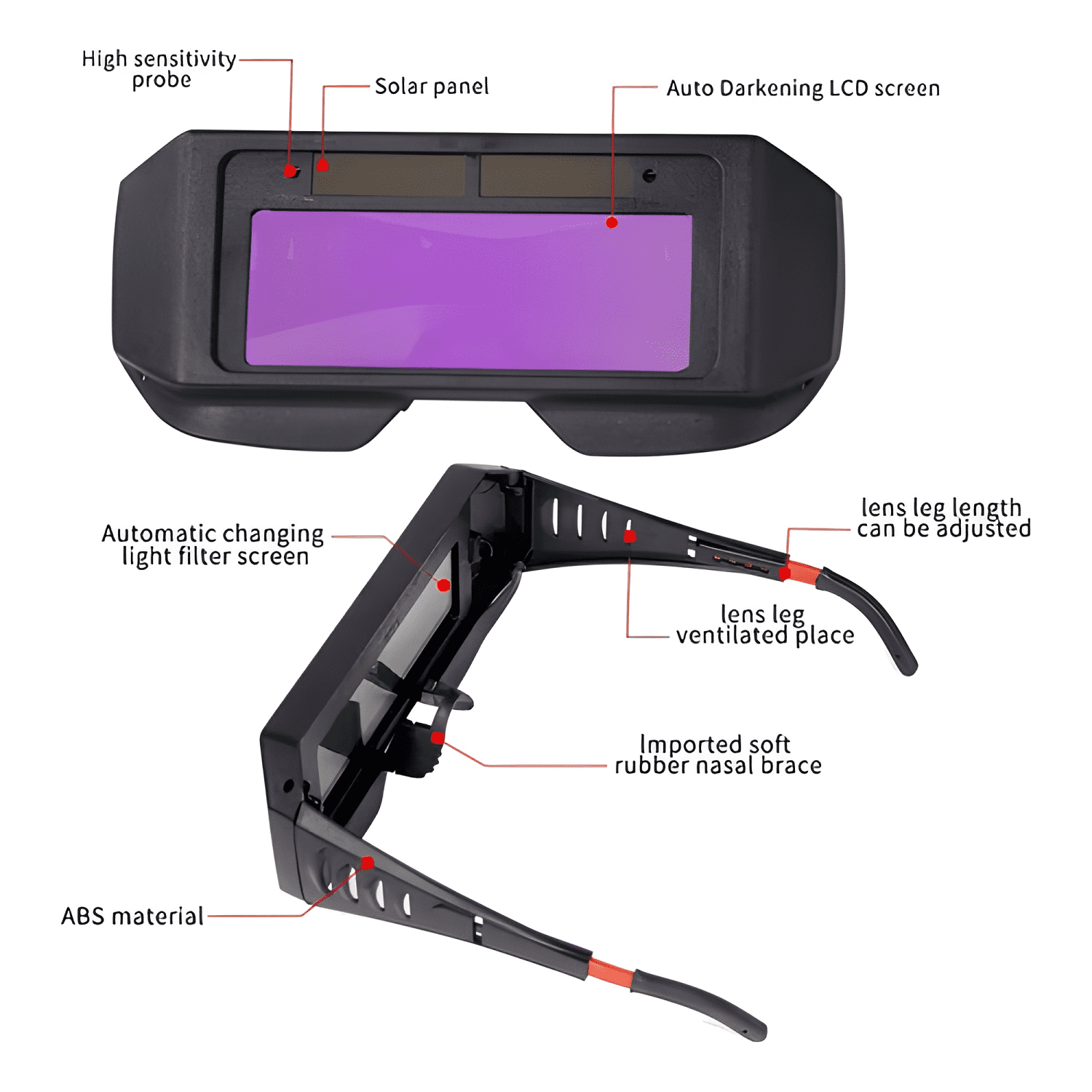 Gafas lentes de seguridad para soldar electrónica solar #2-2