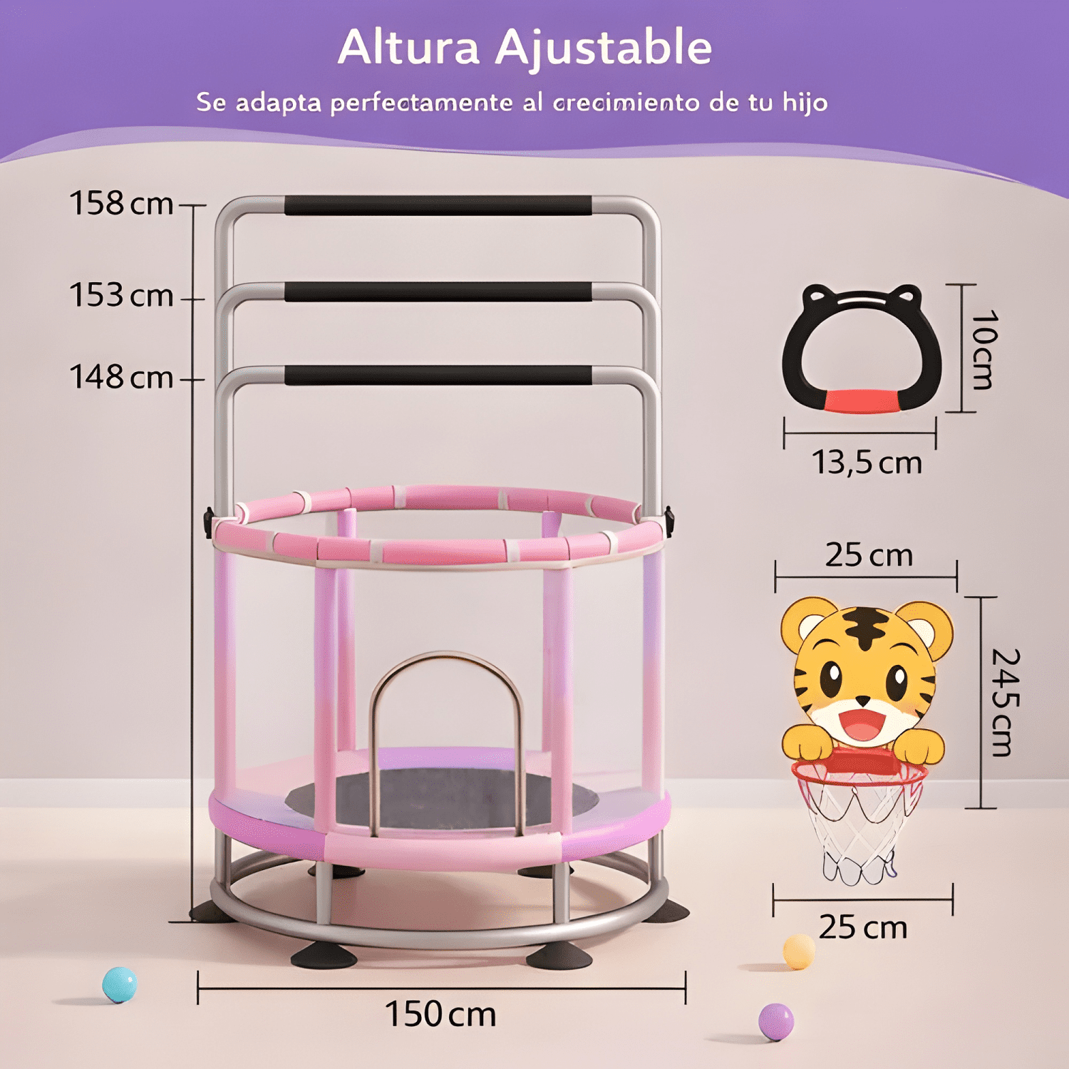 Trampolín con red de seguridad para niños y adultos-1