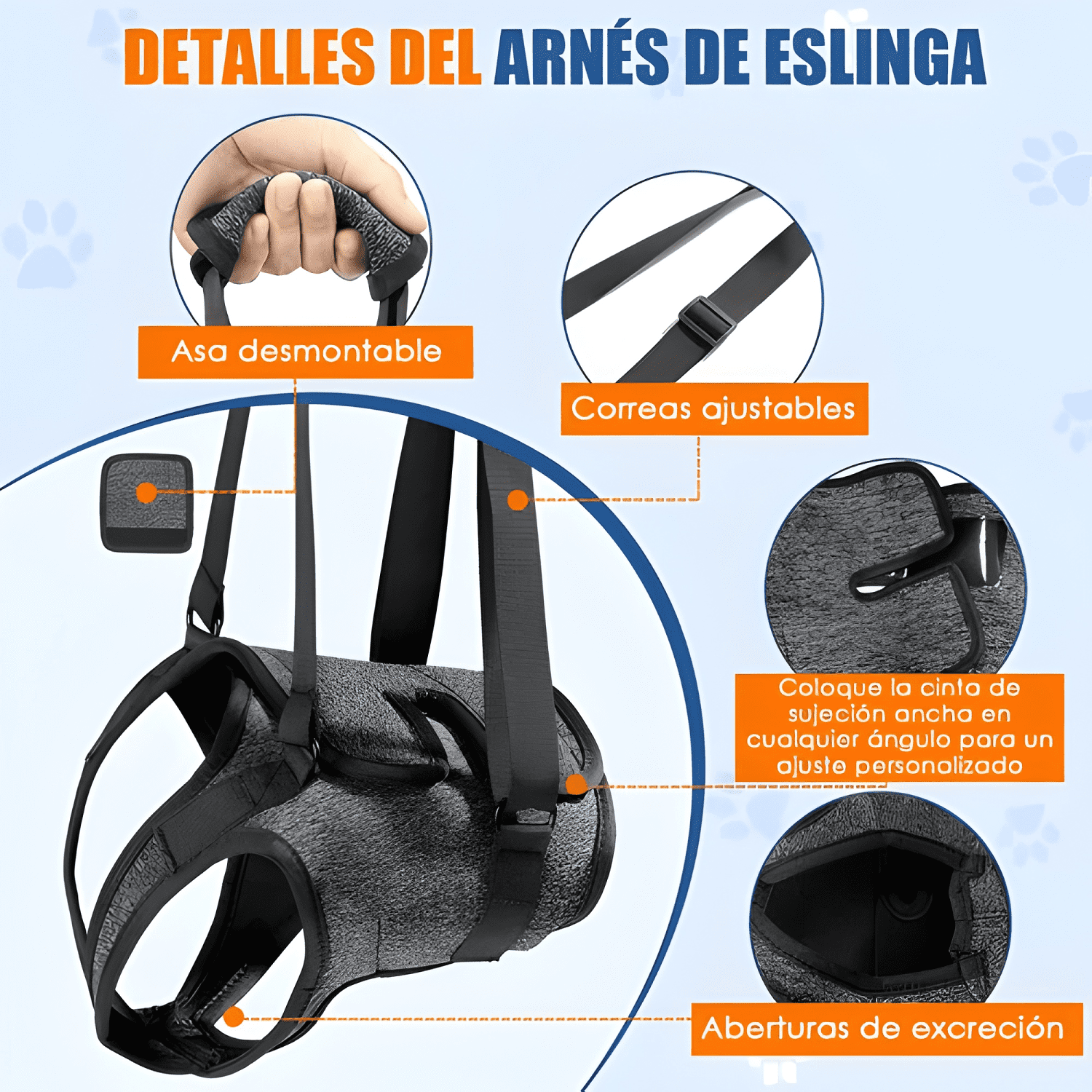 Arnés soporte para perros patas traseras arnés de elevación-2