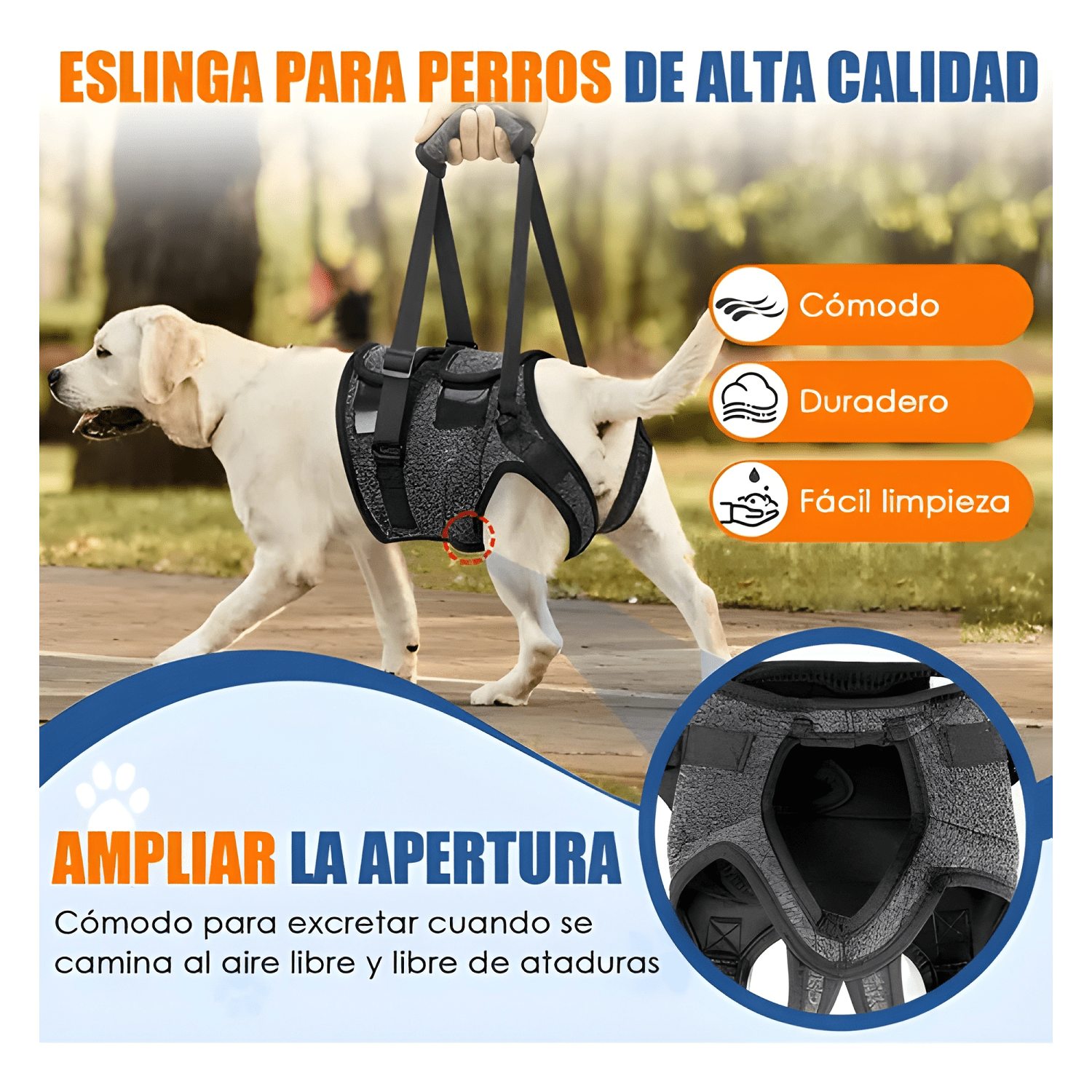 Arnés soporte para perros patas traseras arnés de elevación-3