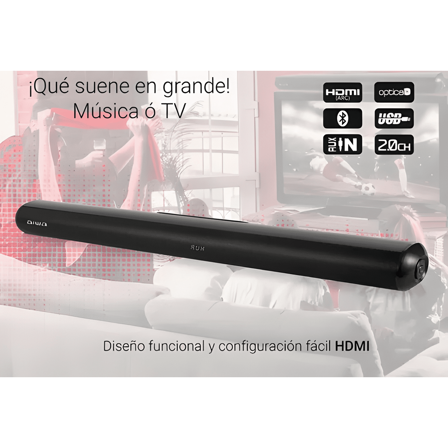 Barra de sonido sound bar 2 0 bluetooth 400 w Negro-2