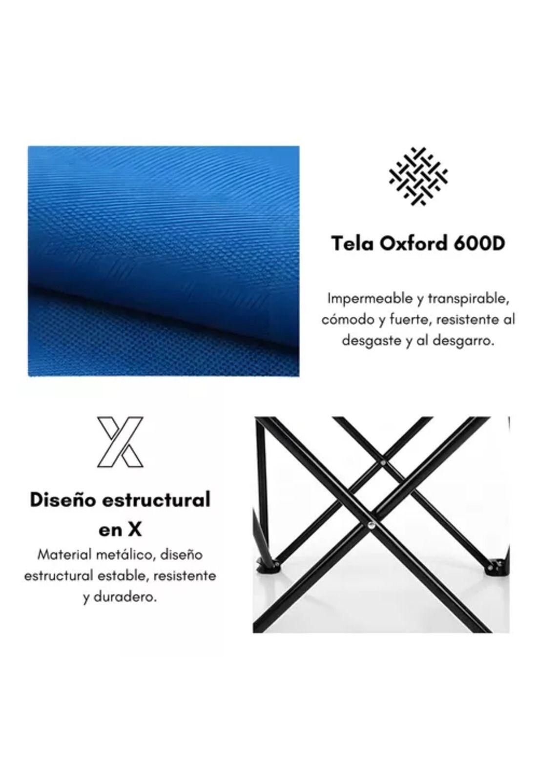 Silla plegable de camping para picnic y playa azul oscuro-6