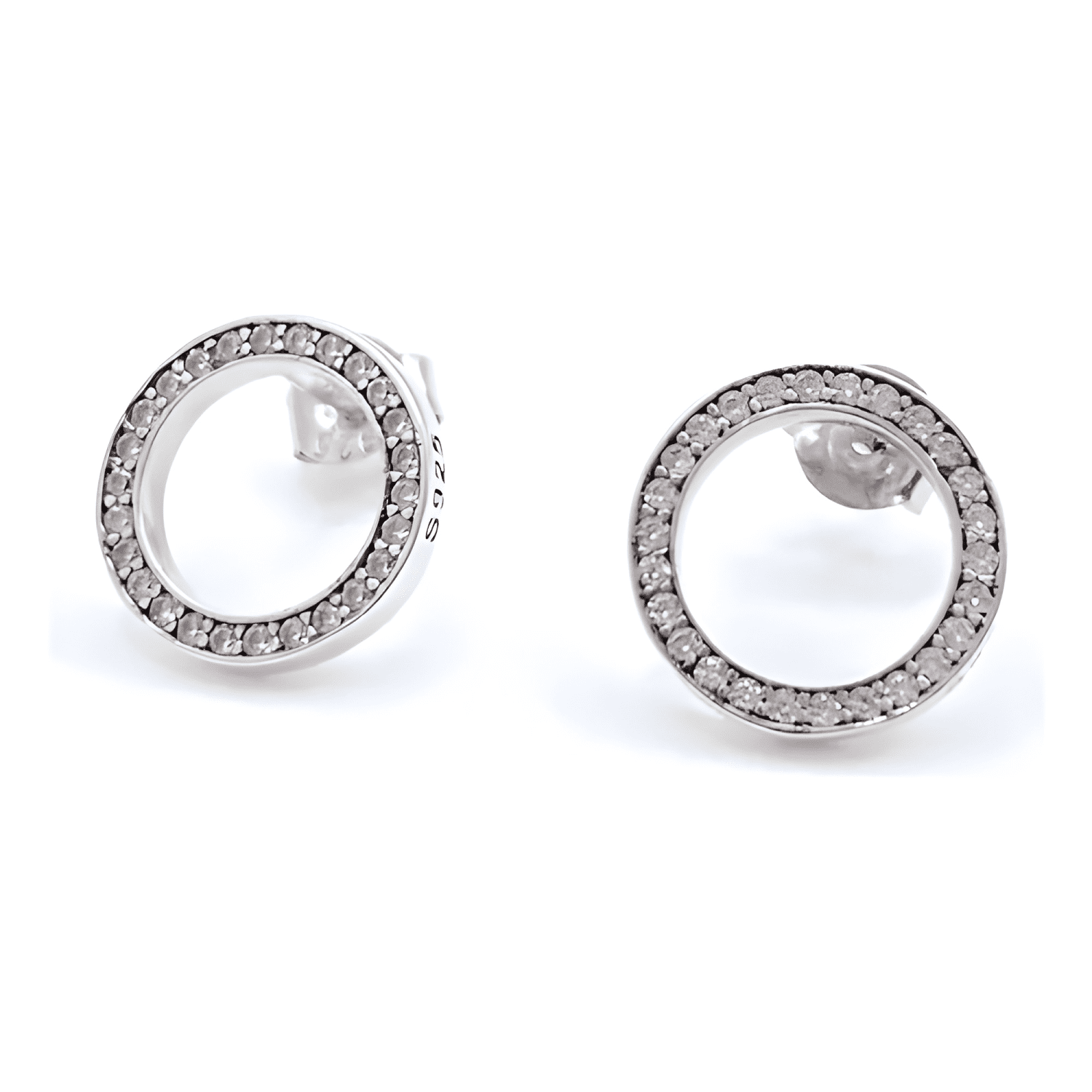 Aros Circulos, Plata 925, Cz; Joyería Fina, Regalo De Mujer-1
