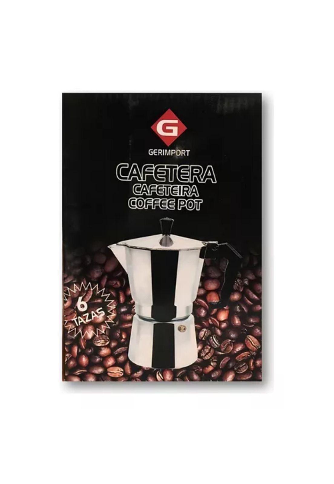 Cafetera italiana de aluminio, 6 tazas, cocina, tetera, color gris-4