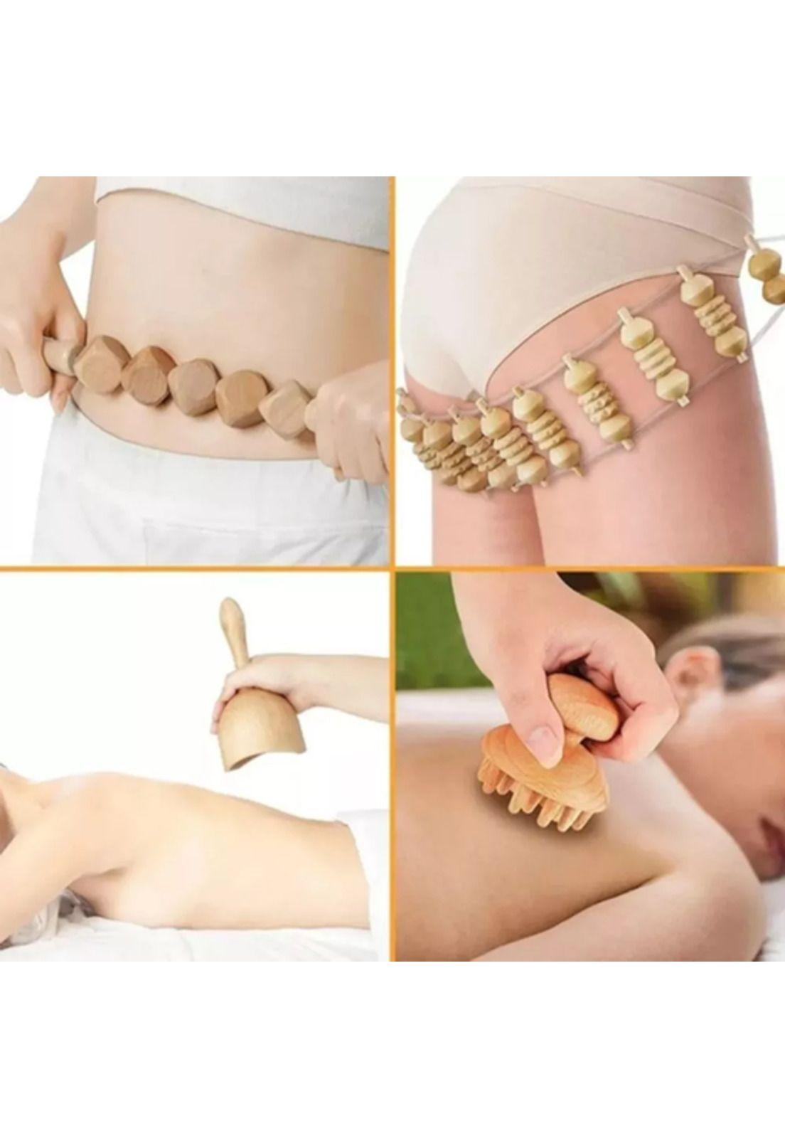 Kit 6 piezas rodillo para masaje maderoterapia maderos de masaje-2